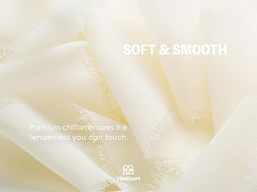 Miniatura 3 de Vitalizart Cinta de gasa blanca crema de 2 pulgadas x 15 yardas, con bordes deshilachados hechos a mano, para invitaciones de boda, ramos de