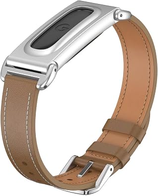 Band Compatible with Google Fitbit Air, Microfiber Leather Watch Strap, Adjustable Breathable Slim Sports Replacement Wrist Strap with Protective Metal Frame for Men Women.
