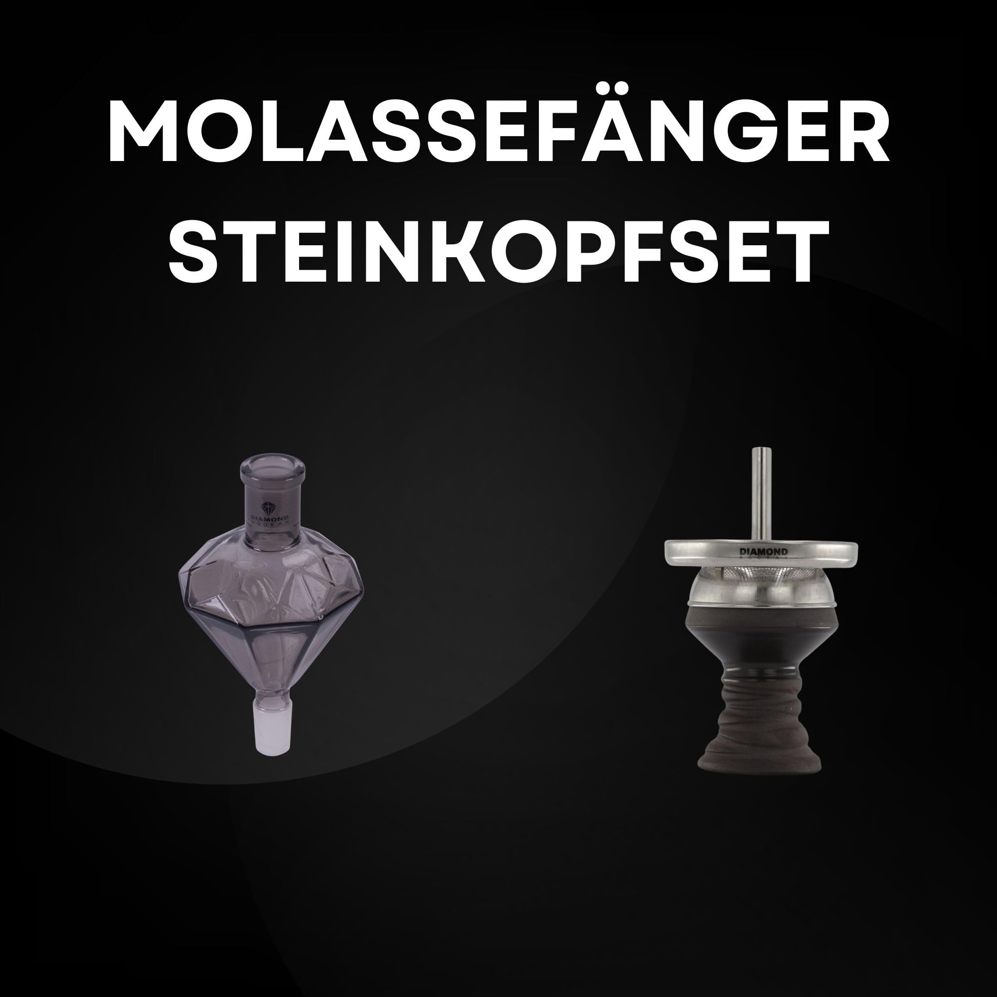 Diamond Hookah® Premium Centenary Shisha Set, Wasserpfeife Shisha Edelstahl im Komplettset, Kohlenanzünder 1000 Watt, 1Kg Kohle, Molassefänger, Mundstücke, Space Ring, Led (Centenary 12.0 BLK)