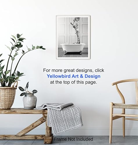 Miniatura 6 de Decoración de pared de baño - Decoración de jirafa - Arte de pared de jirafa - Imágenes de baño - Arte divertido - Accesorios lindos - Impresiones