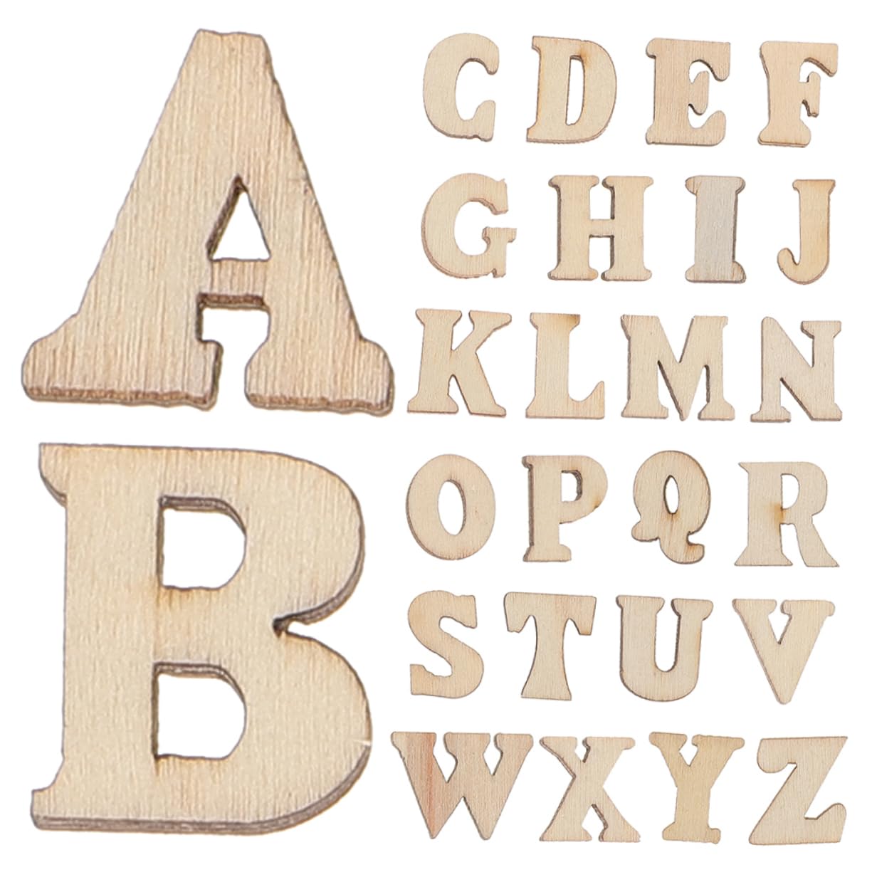 DOITOOL 300pcs Wooden Letters Initial Alphabet Lettering Letter y Decorations Cutout Letters for Displays Small Stylish Ornament Letters Crafts Home Timber Khaki