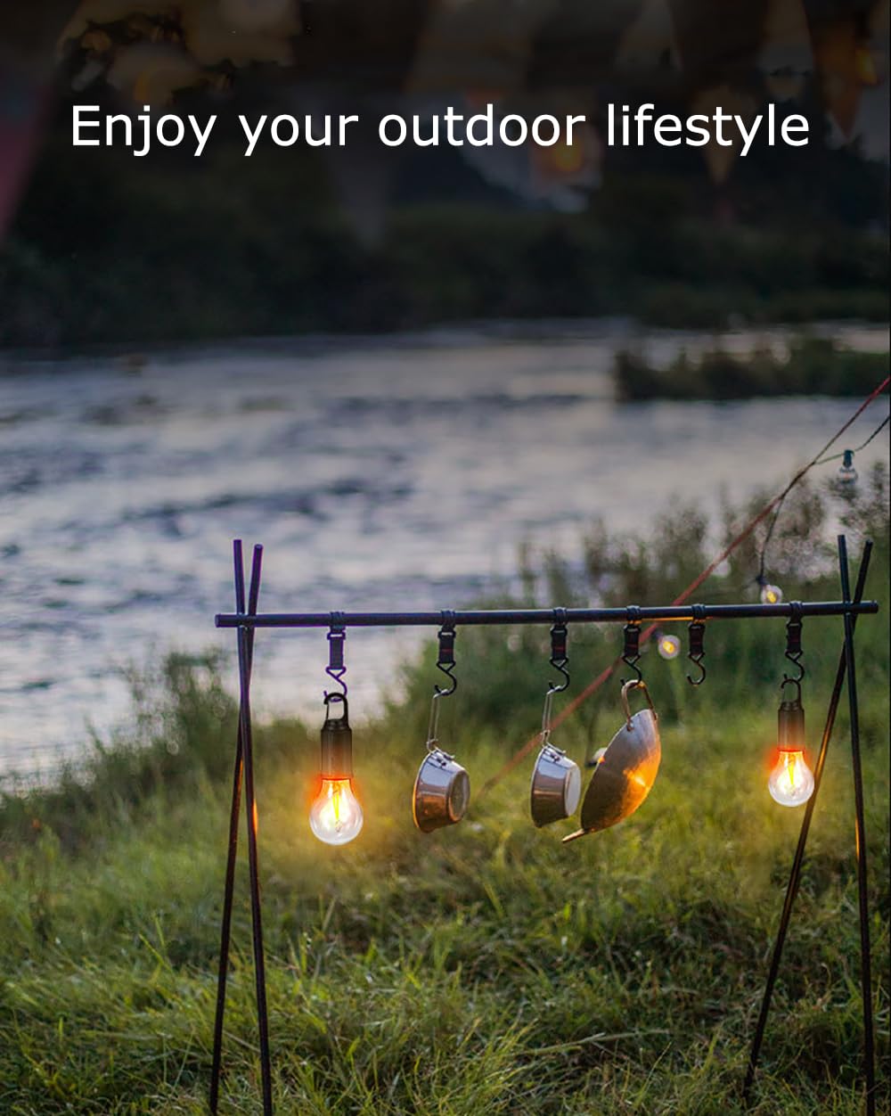 POCKETMAN 4 bombillas LED recargables Luz de camping portátil 3 modos de iluminación Adecuada para camping al aire libre, iluminación de jardín, emergencias por cortes de electricidad