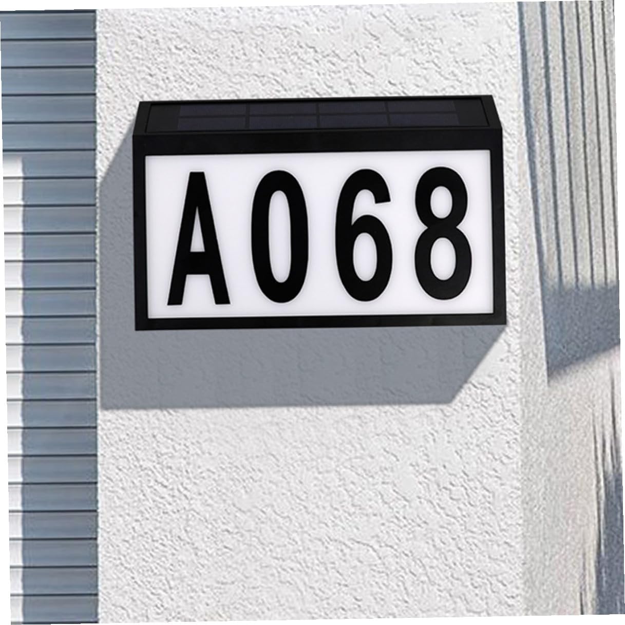 Solar Powered House Number Sign Light Weatherproof Abs Outdoor Address Plaque with Letters Energy Saving White LED for Garden Street Mailbox Visibility