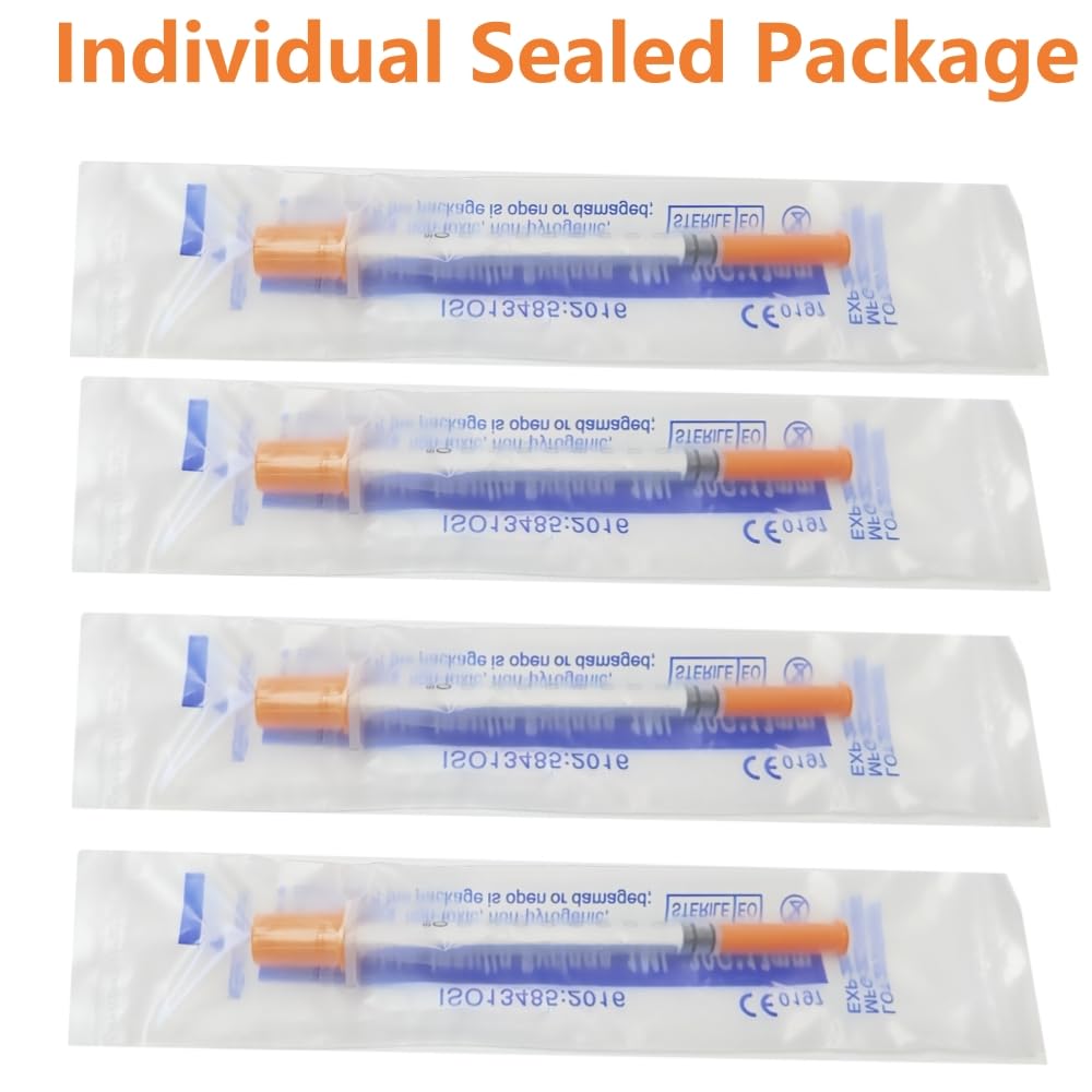 Lab Syringes - 20 Pack 1/2ml with 30G Needle -4