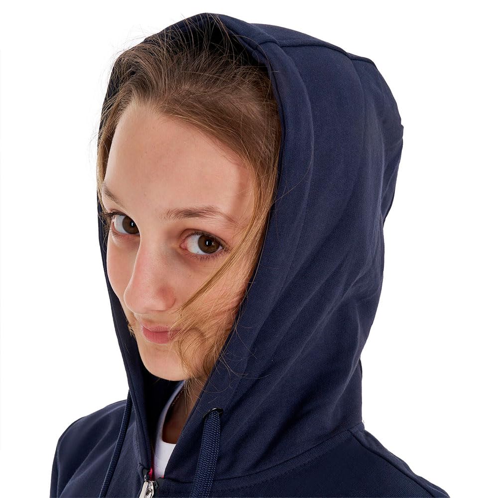 Felpa unisex per bambini con cappuccio e full zip in morbido e fresco cotone con scritta effetto spugna 12 anni