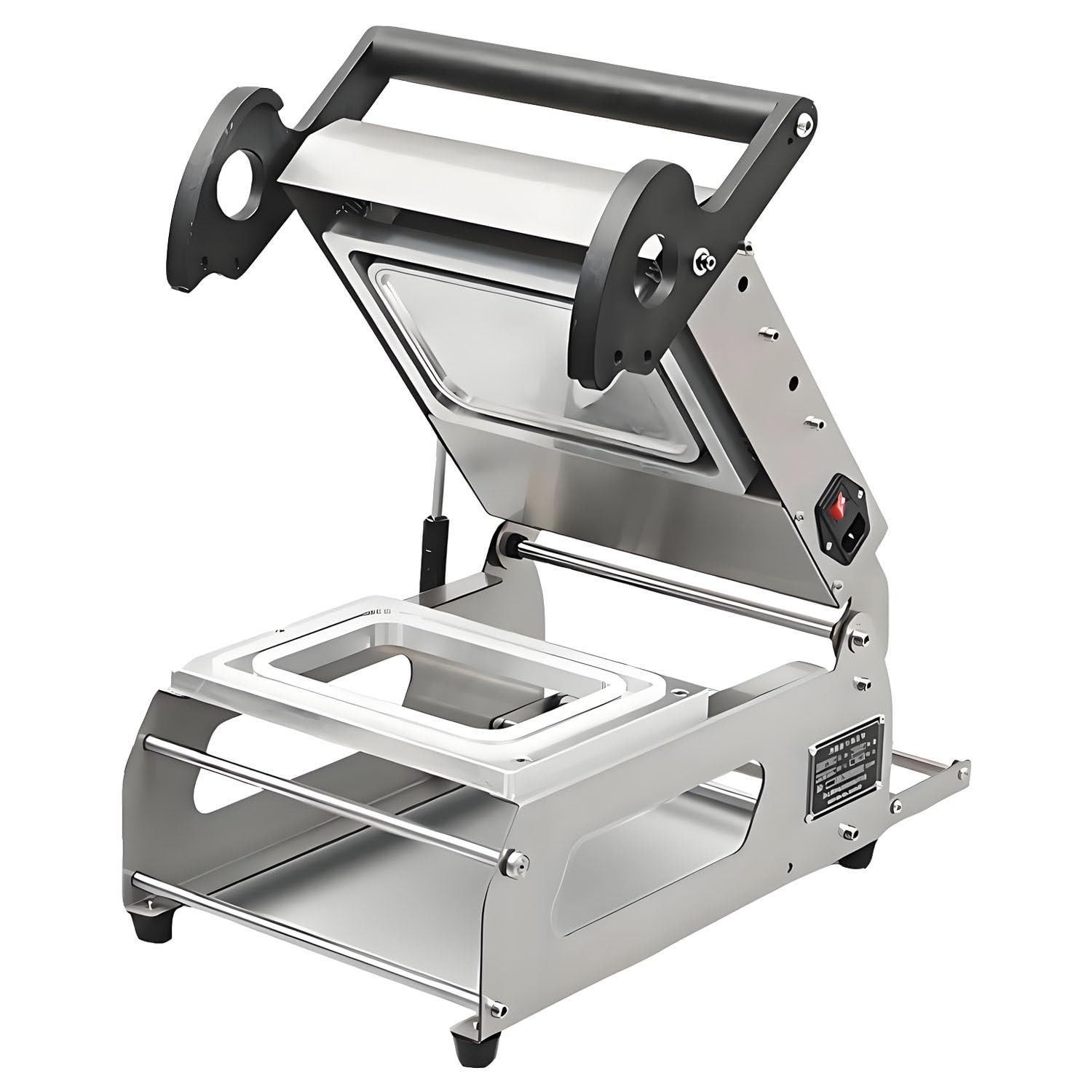 ASerZenith Commercial Manual Heat Sealer For Food Takeaway, Steak, Cooked Meals, 7-8 Seals/Minute, Efficient Sandwich Tray Sealing Machine