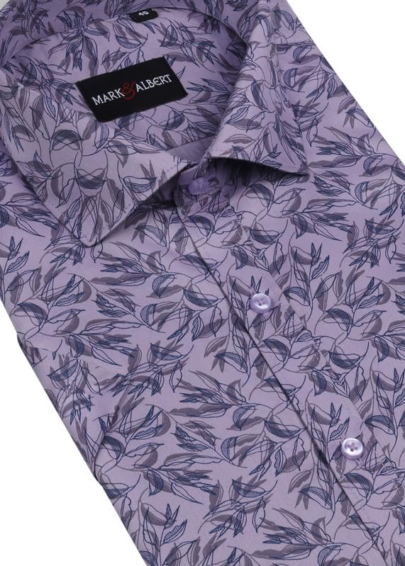 Image of MARK & ALBERT Men's 100% Cotton Printed Half Sleeves Regular Fit Shirt for Men