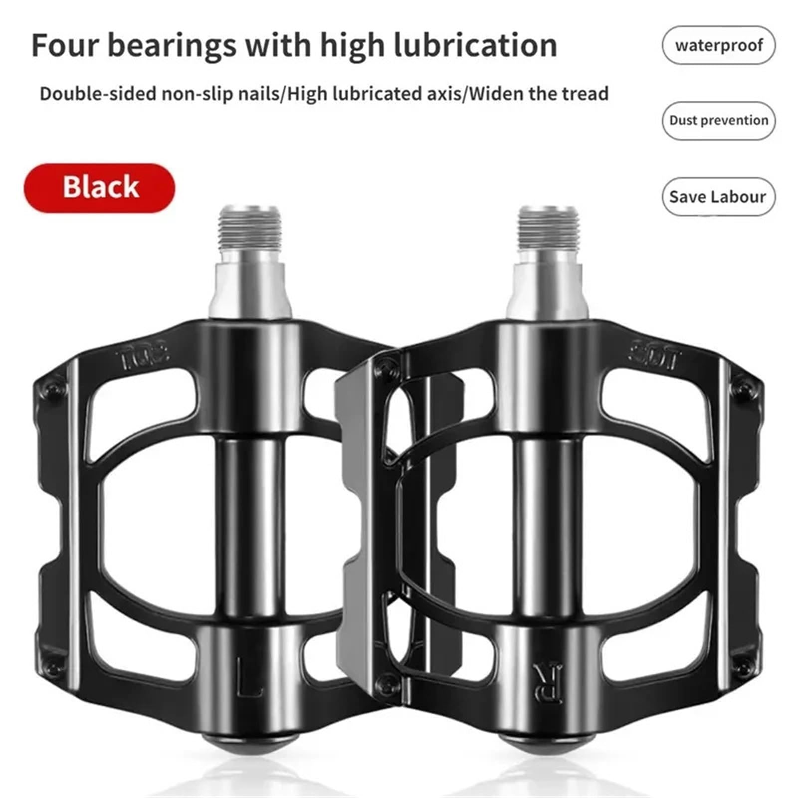 6 Paar rutschfeste Mountainbike-Pedale, Aluminiumlegierung, versiegeltes Kugellager, Reitpedale, Universal-Fahrradzubehör für Straße und MTB