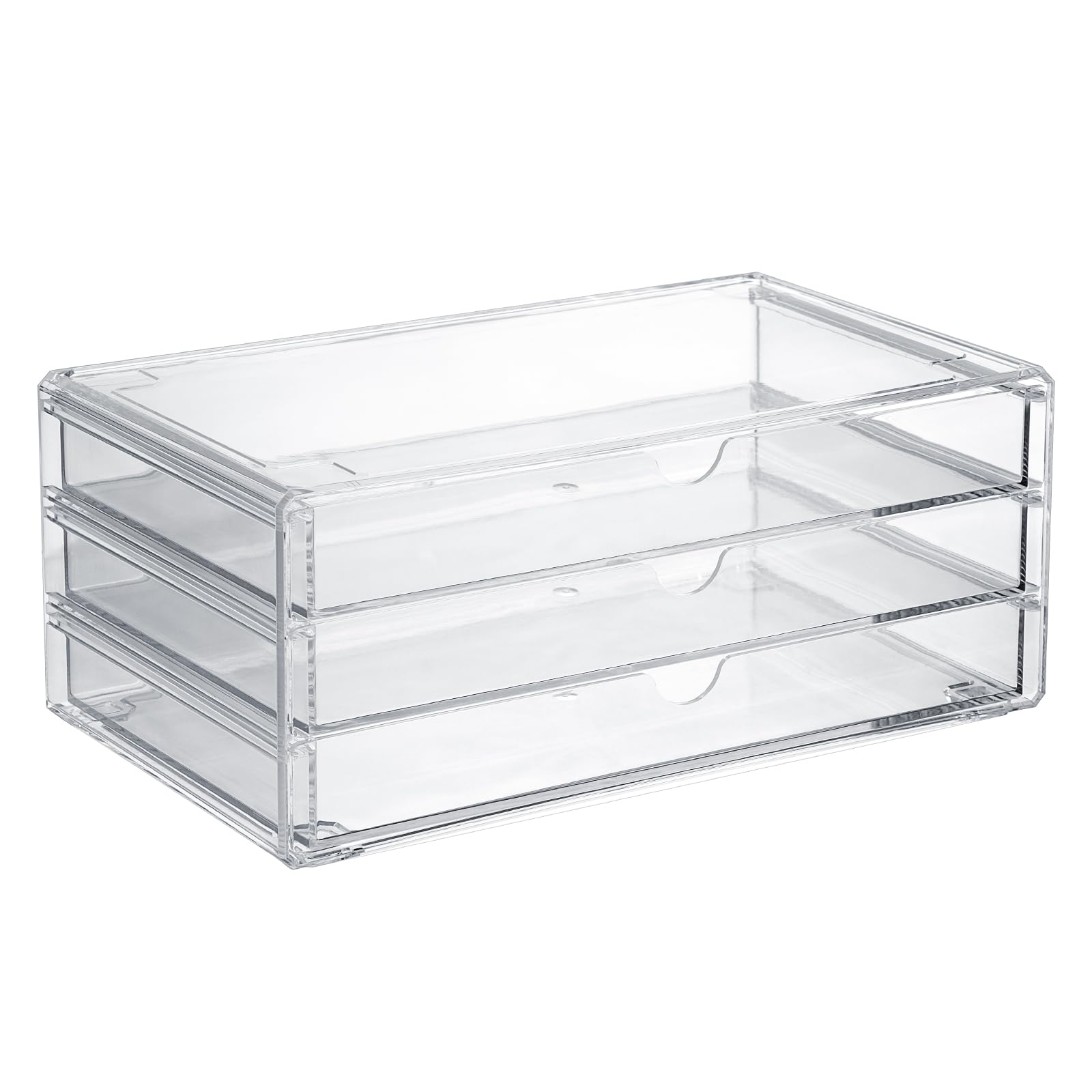 Tiroirs de rangement en acrylique avec 3 tiroirs, organiseur de bureau empilable pour stylos