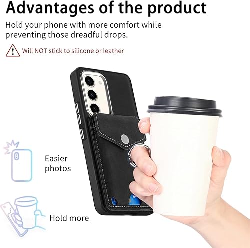 Miniatura 5 de Asuwish Funda tipo cartera compatible con Samsung Galaxy S23 Plus S23+ 5G y protector de pantalla de vidrio templado, soporte para tarjetas, soporte