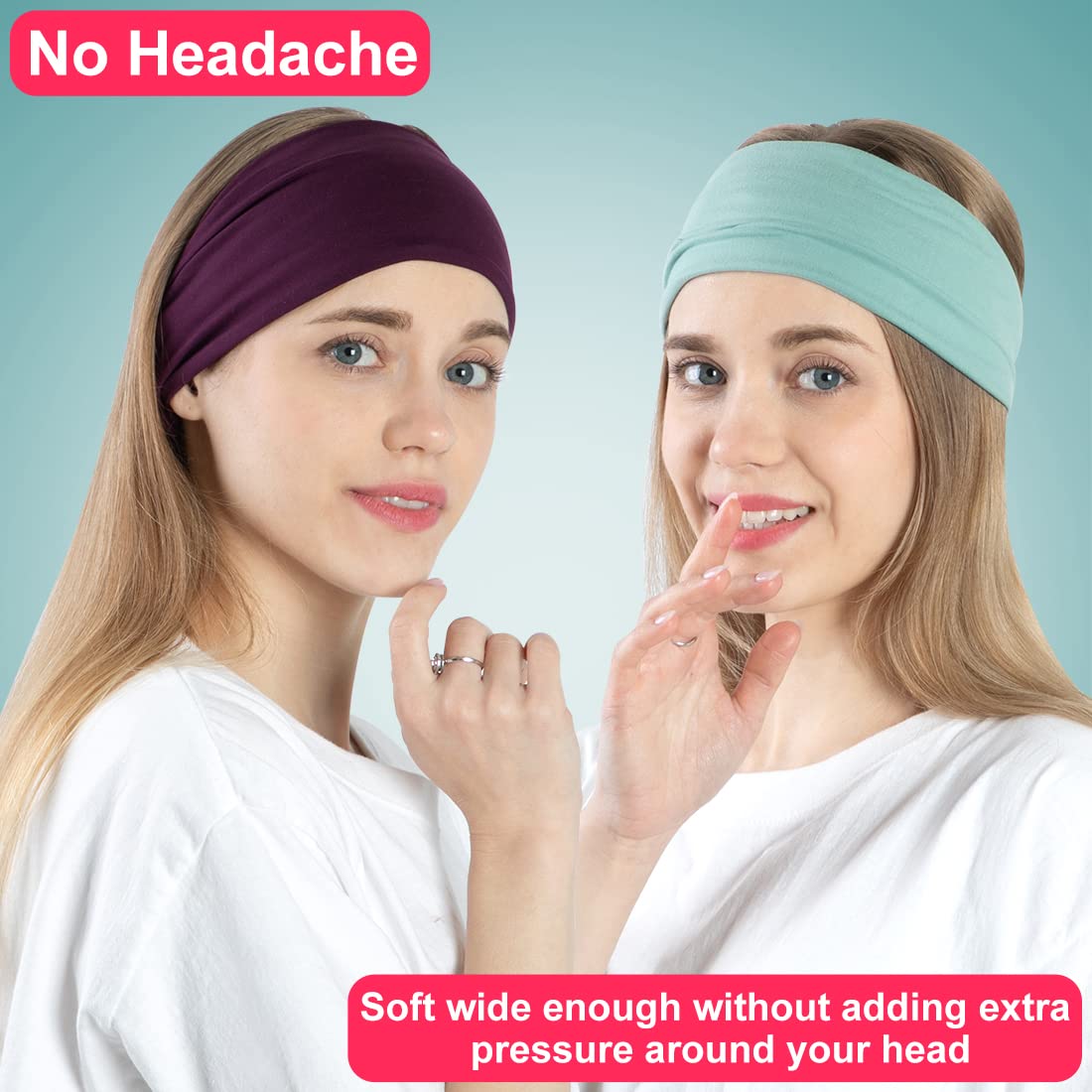 RITOPER - Diademas de Entrenamiento para Mujer, Antideslizantes, supersuaves, para Yoga, Correr, Entrenamiento, Bandas elásticas para el Cabello para Mujer, Diademas para el Cabello