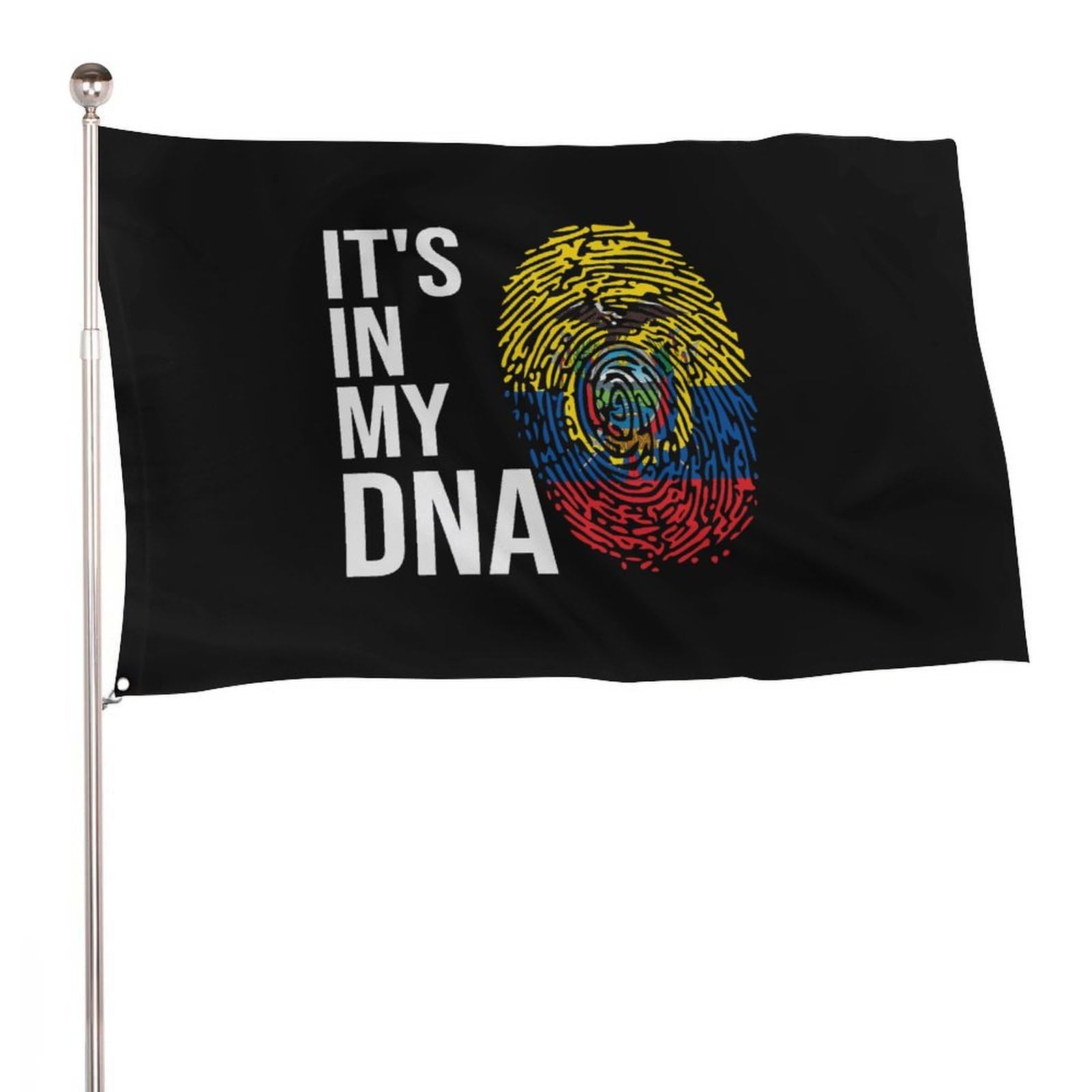 Bandera de fiesta It's In My DNA Ecuador que no se decolora con el sol para jardín y patio
