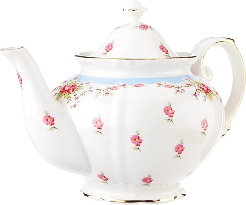 Miniatura 7 de Gracie China by Coastline Imports Tetera de porcelana rosa vintage Gracie China de 5 tazas verde