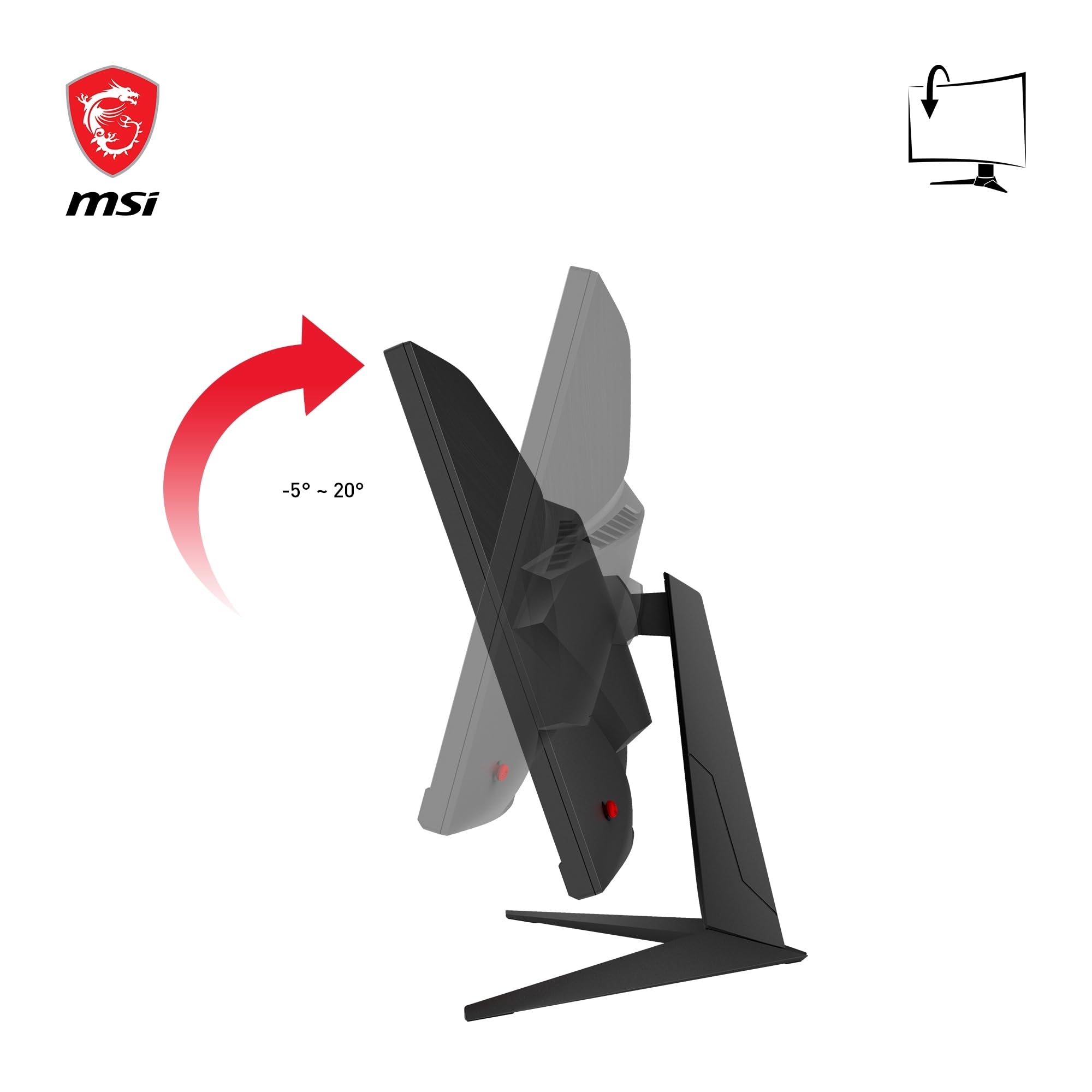 MSI G24C6 E2 Zakrzywiony ekran PC do gier 23,6" Full HD - panel VA 1500R, 1920x1080, 180Hz/1ms, 16:9, FreeSync Premium - HDMI 2.0b, DisplayPort 1.2a