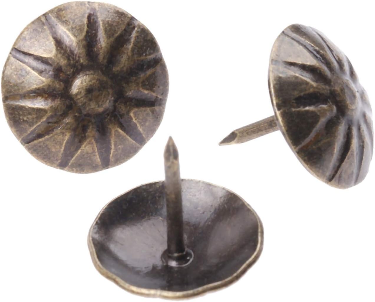 Furniture Tacks,Push Pins Thumbtack 20 Pieces of 17x15mm Antique Decorative Interior Nails Jewelry Box Sofa Furniture Decorative Nails Tacks pushpins Door Nails Usual and Practical Fasteners