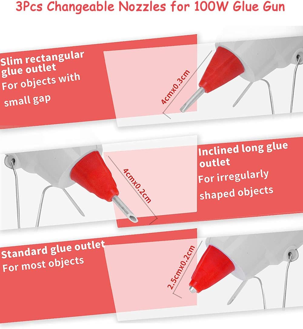 57-Piece Hot Glue Gun Kit, KeLDE 100W Full Size Heavy Duty Glue Gun, Bonus 10 Watts Mini Glue Gun, Includes 2 pcs Extra Fine Tips, 50 pcs Glue Sticks for DIY, Craft Projects & Repair : Tools & Home Improvement