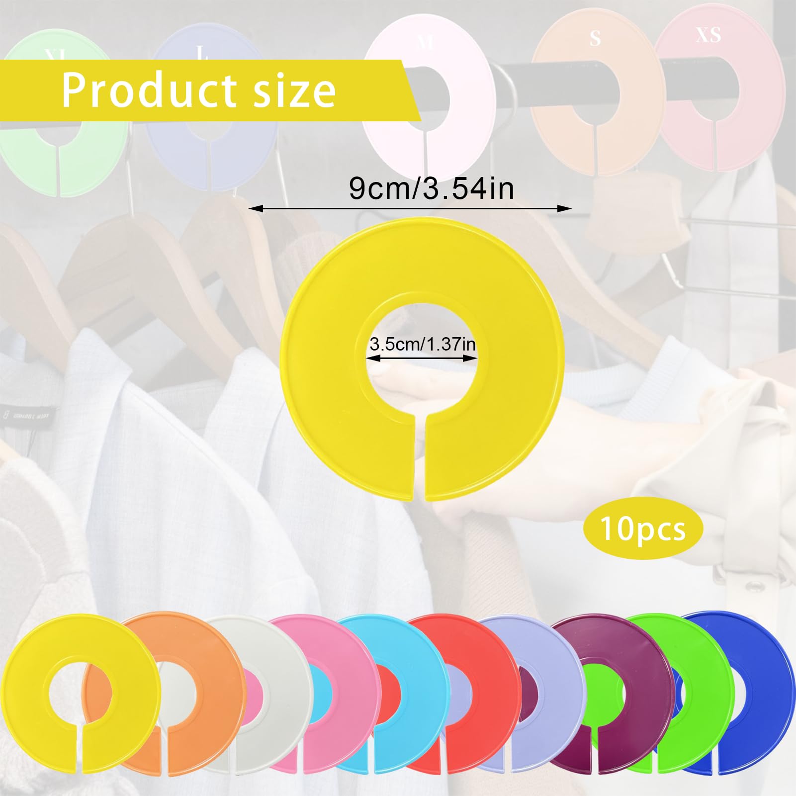 MEKEET 10PCS Wardrobe Dividers Closet Dividers for Hanging Clothes - Main Image