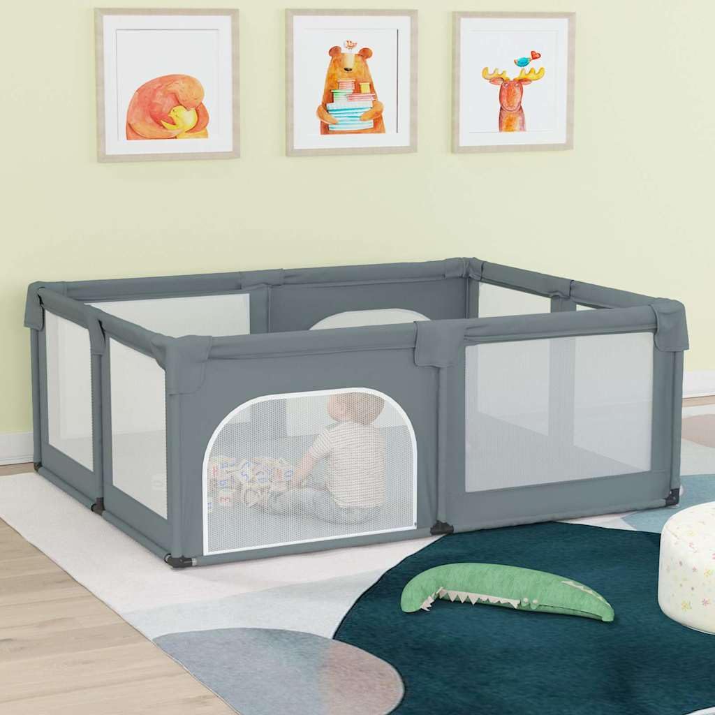 Box per bambini, 2 porte, grigio chiaro, tessuto Oxford