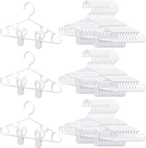 Hsei Paquete de 80 perchas para bebés con clips que incluyen pequeños ganchos de plástico para bebés y clips ajustables para armario de niños
