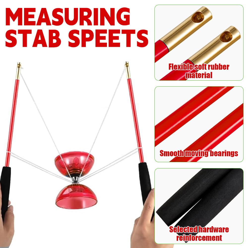 Diábolo con Rodamientos De Bolas, Juego De Diábolo, Juego de Malabares LED Diabolo para Niños, 4 Colores De Luz, 10m Cuerda de Repuesto, Juego de Malabarismo para Profesional, Principiantes