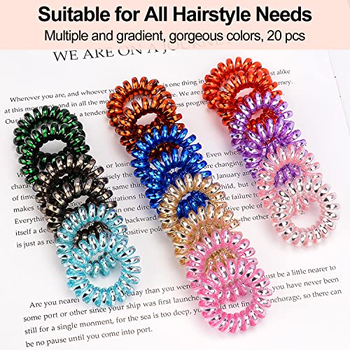 JessLab 20 Pcs Spiral Hair Ties, Plastic Hair Coil Bands - Image 2