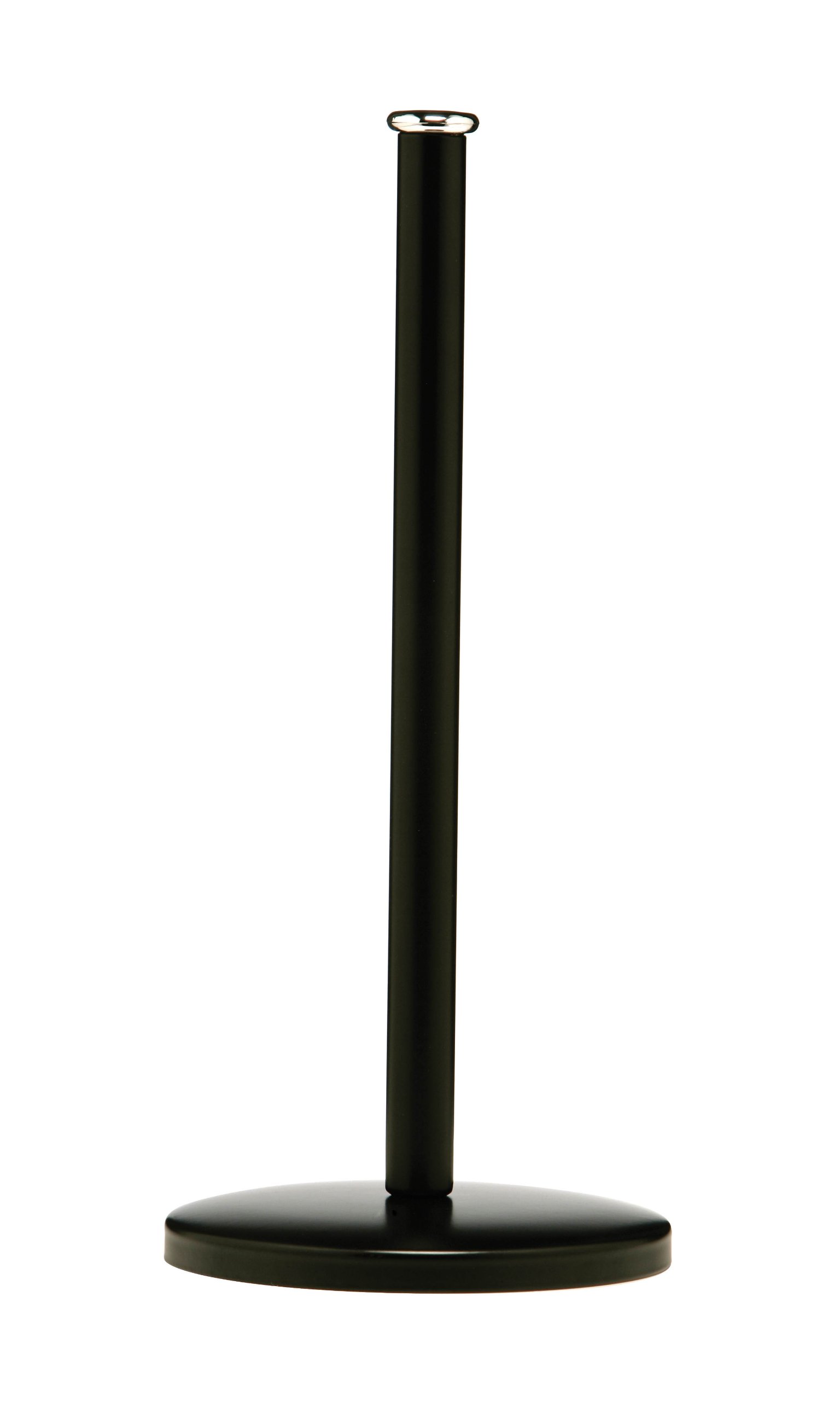 Premier Housewares Black Brushed Sleek Kitchen Roll Holder Free Standing Vertical Paper Towel Stand Stainless Steel with Base 31 x 14 x 14