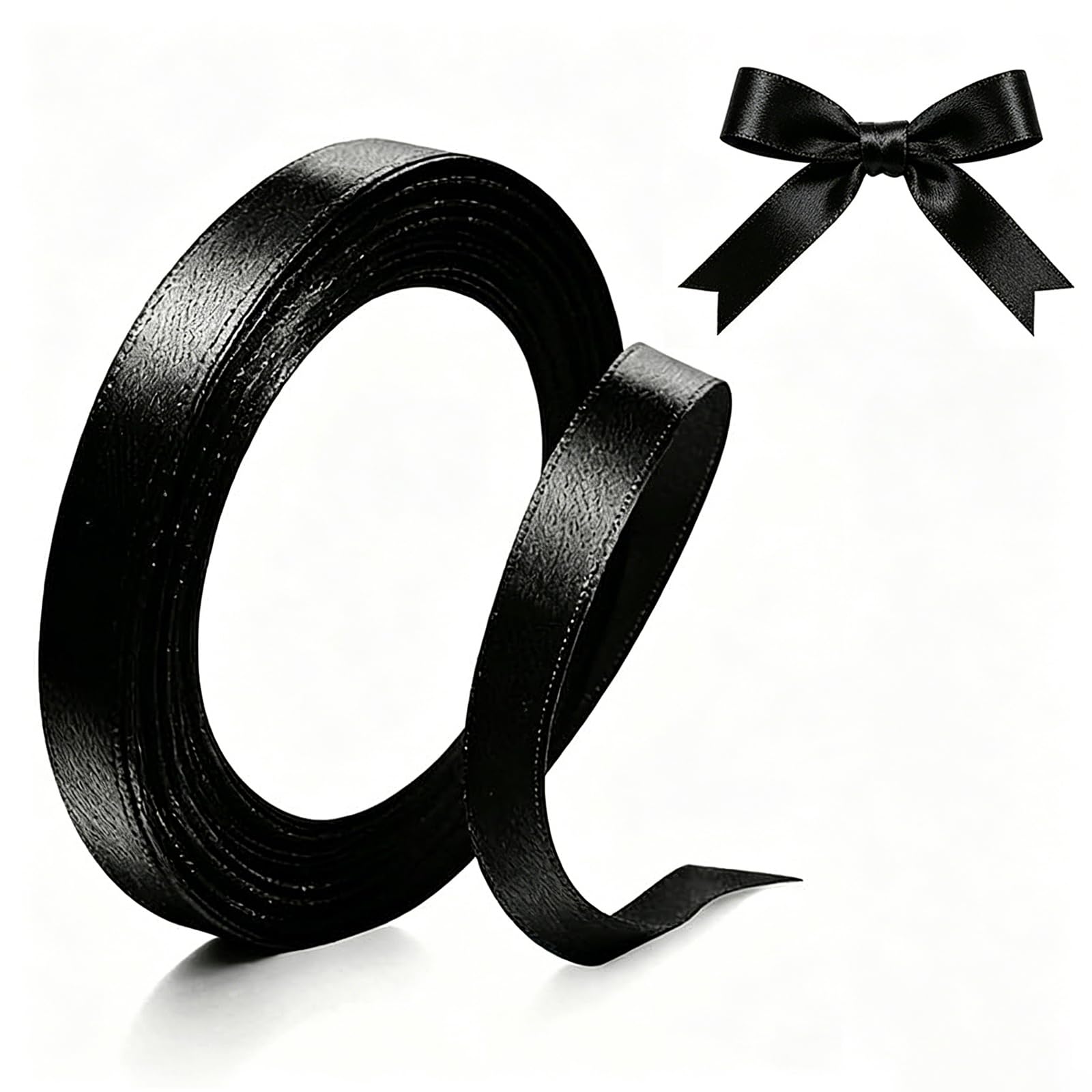 20mm Black Satin Ribbon, Thick Fabric Ribbons for Gift Wrapping & Crafting, Ribbon for Balloons, Cake, Bouquet, Wedding, Party, Christmas Decorations, 22.8m