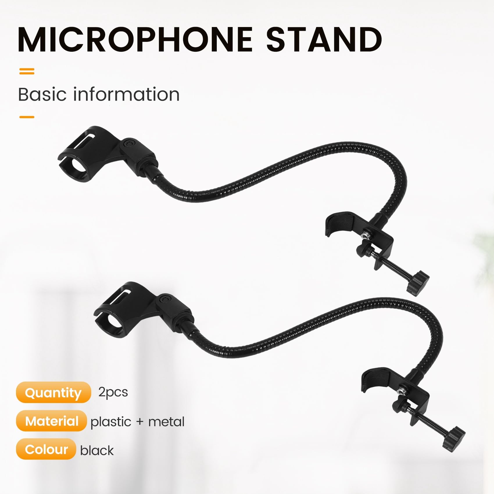 Soporte Ajustable para MicróFono 2 Piezas Soportes de Escritorio de Cuello de Cisne Flexible Abrazadera de Escritorio Equipo de GrabacióN para Conferencias de Reuniones