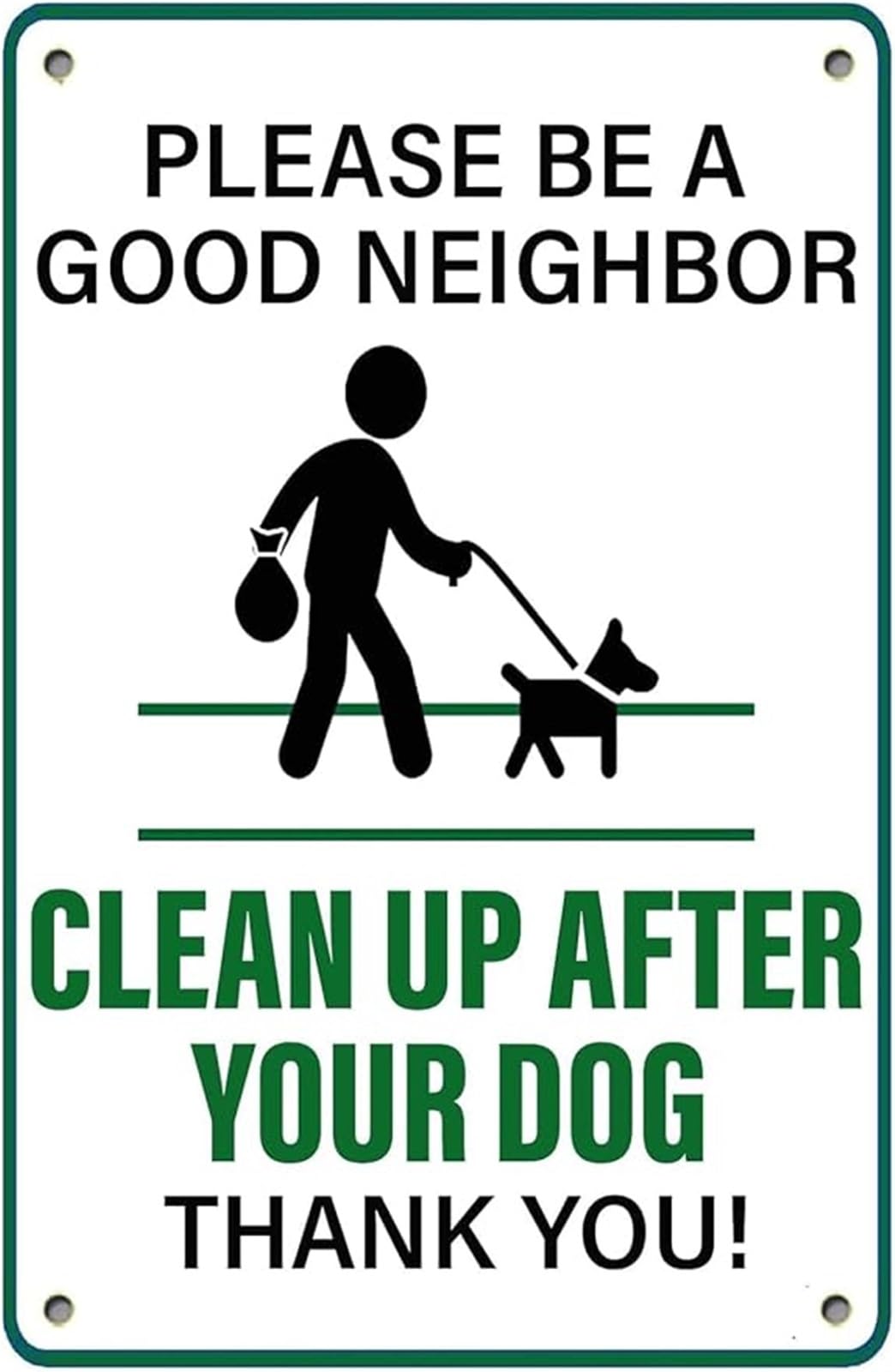 NWPNLXEA Funny Dog Poop Metal Sign Be A Neighbor Clean Up After Your Dog Vintage Sign 8 X 12 in NWPNLXEA