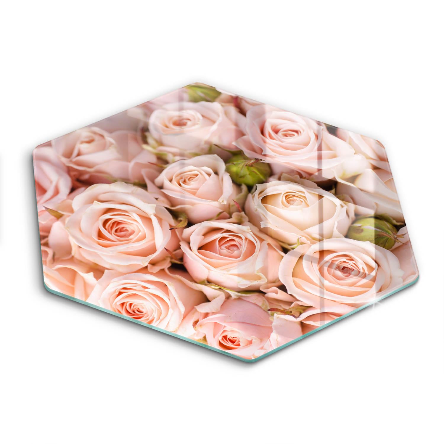 Plaque induction protection 40cm Wallfluent hectagonale motif roses