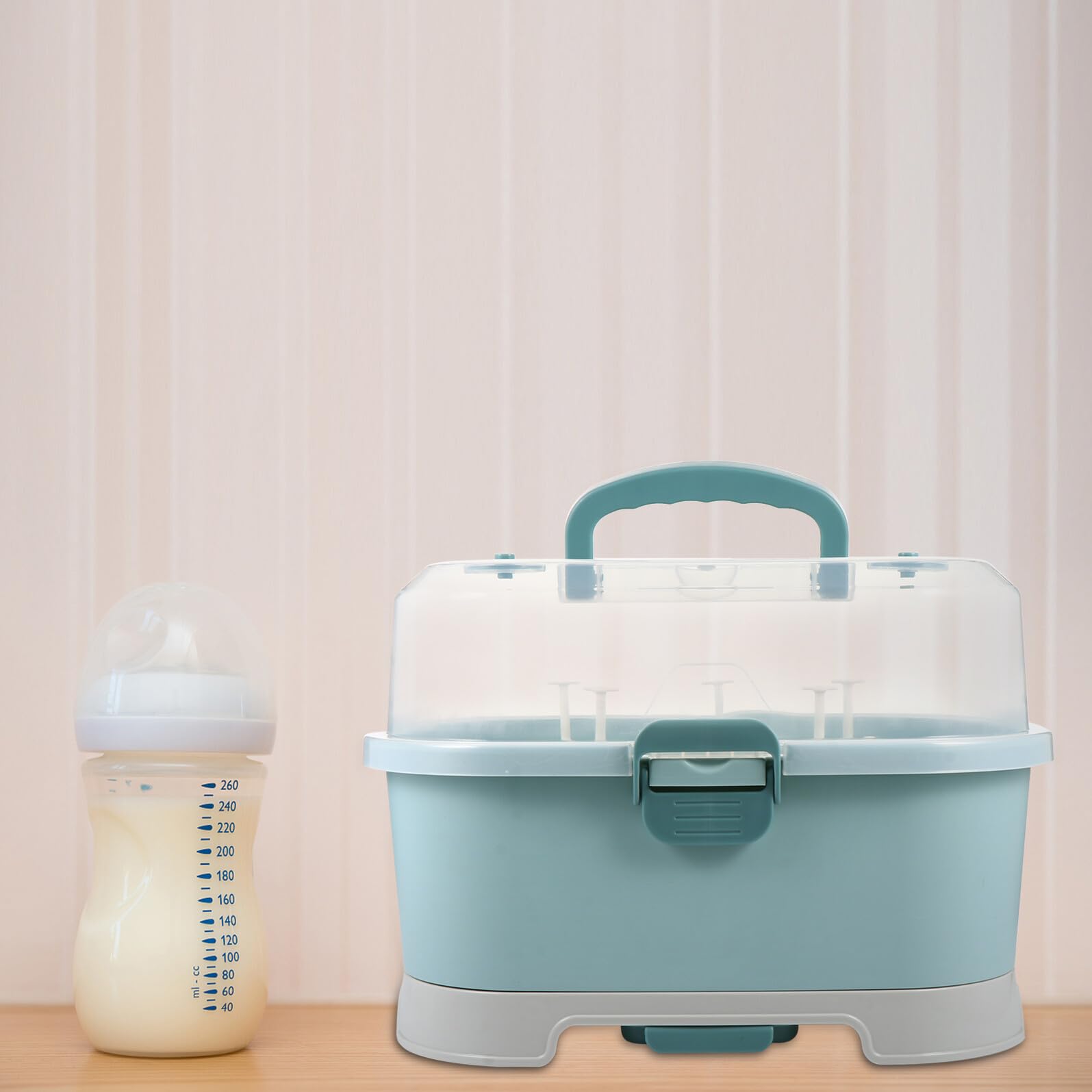 Große Babyflaschen Aufbewahrungsbox, Tragbar, 1 Stück, Blau | Pp Ausführung, für Schnuller und Milchpulverdosen, Zuhause und Unterwegs, Leichtes Format