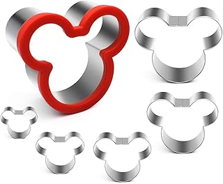 Anpopo Lot de 6 emporte-pièces en forme de tête de Mickey Mouse pour enfants, 4 cm, 5 cm, 6 cm, 7 cm, 8 cm, 10 cm