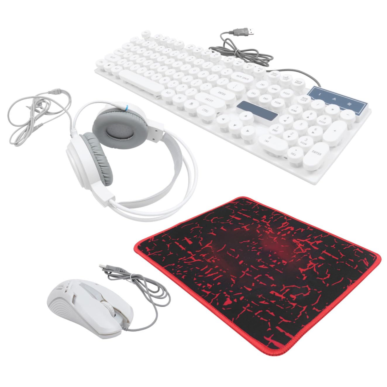 HOMSFOU Tastiera e Mouse Combo da Gioco Mouse Ergonomico Tastiera USB per Computer Tappetino per Gamer e Uso Professionale