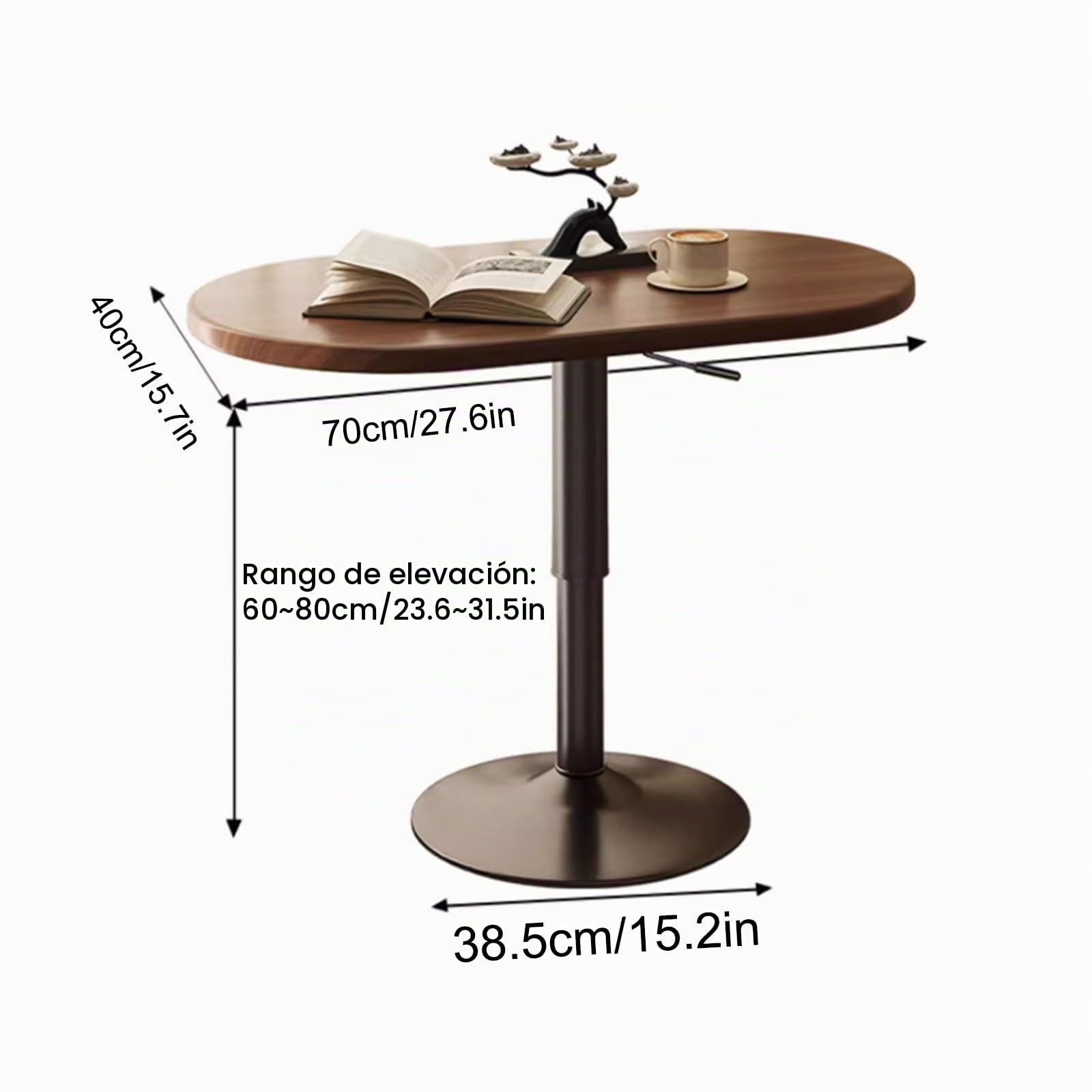 Mesa de Centro de Altura Ajustable, Mesa de Centro Elevable, Multifunción, Mesa de Salón, Mesa Lateral para Sofá o Cama, Ideal para Combinar en Salones y Dormitorios