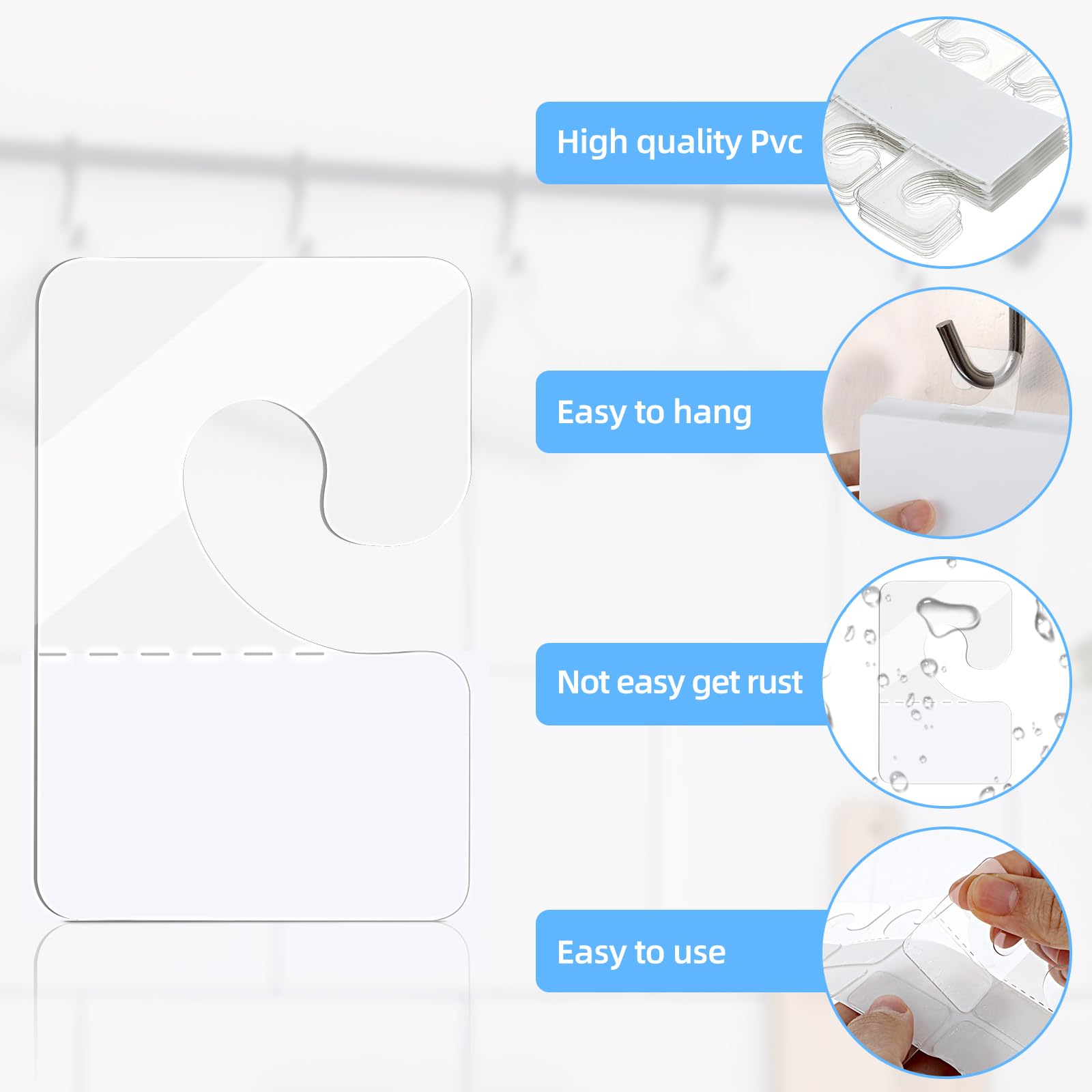 Giantree 200 Pcs Clear Self Adhesive Hang Tabs Hooks, Heavy Duty J-Hook Hanging Tags Clear Plastic Hanger Tags for Retail Display in Business Shop Offices Home