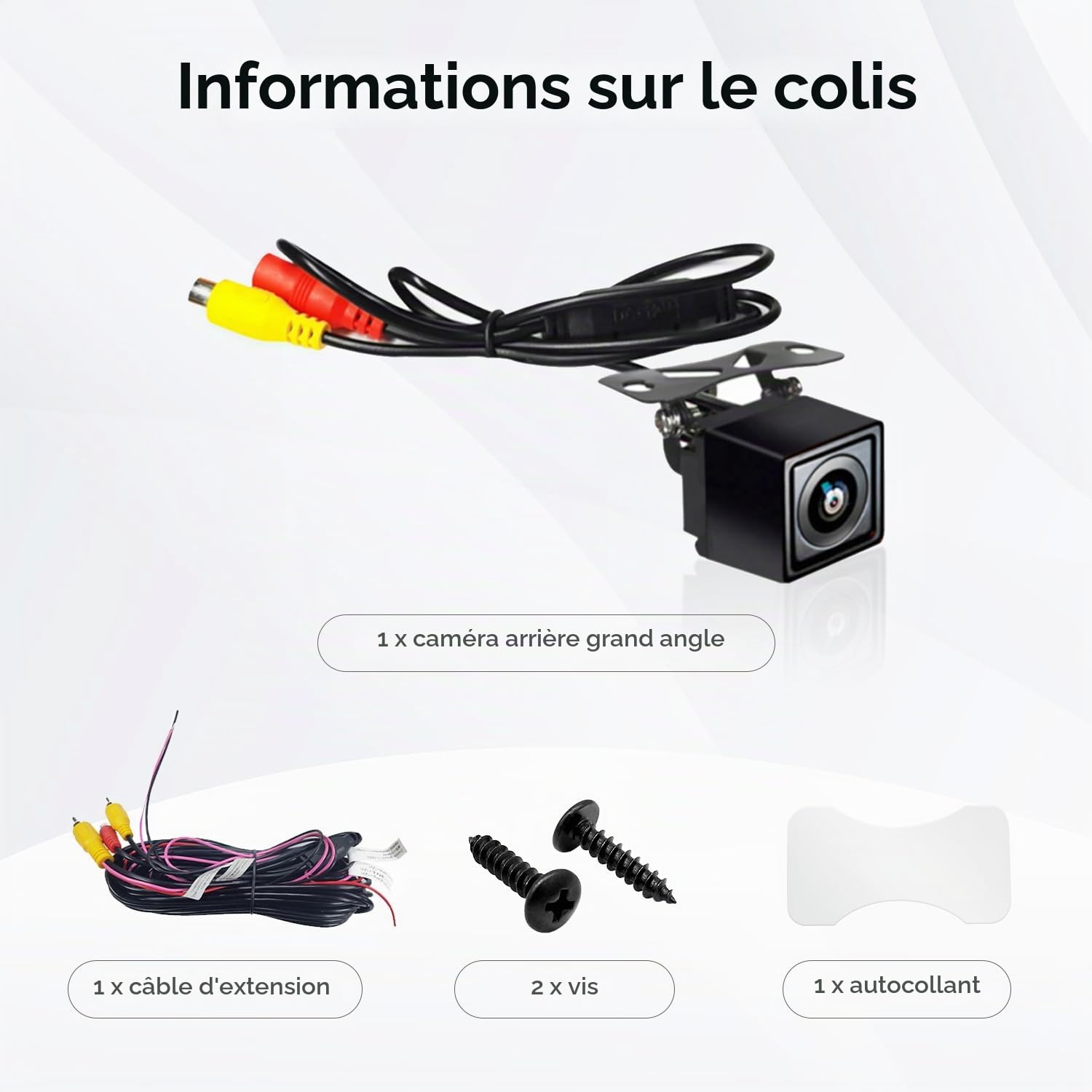 ATOTOZONE AC-HD02LR Caméra de Recul 720P avec Vue Arrière en Direct, Angle Large de 150º, Vision Nocturne, étanche IP67, Uniquement Compatible avec F7,S8,A5,A6,X10,V10 Non Compatible avec P5, P8, P9