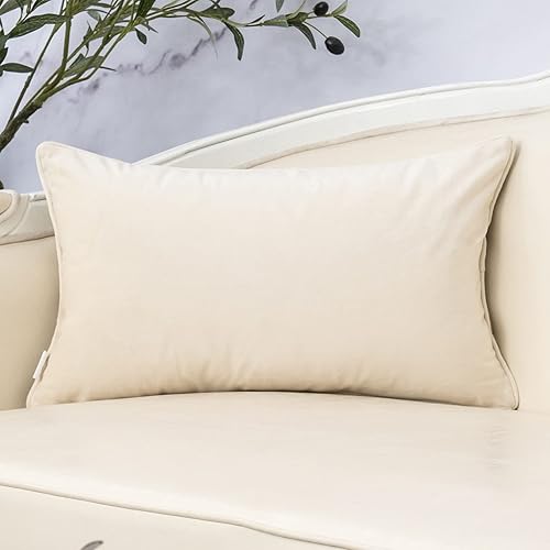 Miniatura 2 de Yangest - Funda de cojín rectangular con diseño ondulado, moderna, con cremallera, para sofá, dormitorio, sala de estar, hogar, beige, 12 x 20