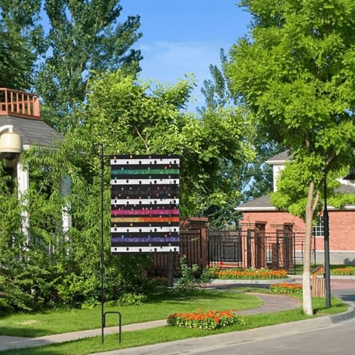 Drapeau de jardin arc-en-ciel double face polyester résistant qui ne décolore pas au soleil