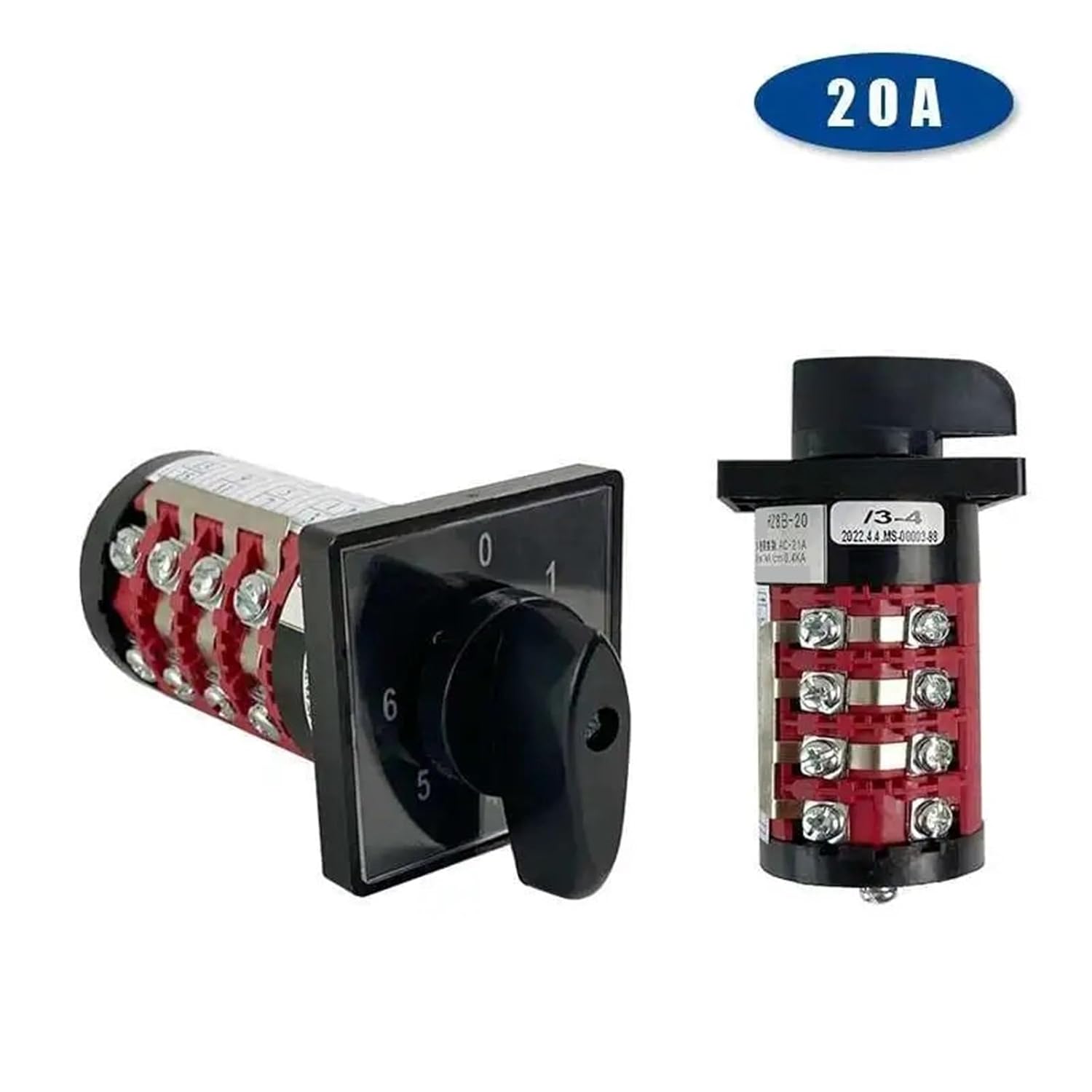 HZ8B-20/3/4 4 Levels 20A 0-6 Positions Changeover Rotary Cam Switch HZ5B-20/4 1Pcs