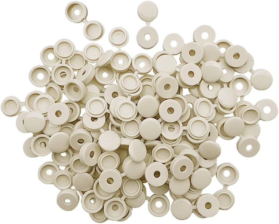 LEIPUPA 100Pcs Durable Plastic Hinged Screw Cover Fold Part For Car Home Decor - Beige, 4.1mm