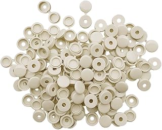 100Pcs Plastic Hinged Screw Cover Fold Part for Car Home Decor - Beige, 4.1mm