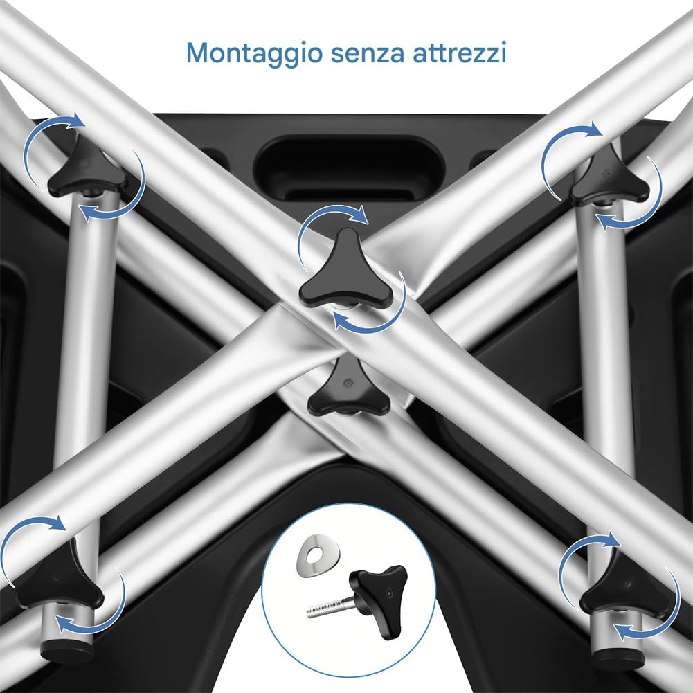 BAKAJI Sedia da Doccia per Anziani, Disabili e Persone con Mobilità Ridotta, Sedile Ergonomico e Struttura in Alluminio Resistente, Sgabello Bagno Altezza Regolabile, Piedi Antiscivolo, Capacità 130kg