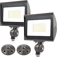 Vista 1 de Luz de inundación LED para exteriores de 80 W con soporte articulado de 1/2 pulgada (placa incluida), luz diurna 5000K 9600LM 120V, iluminación