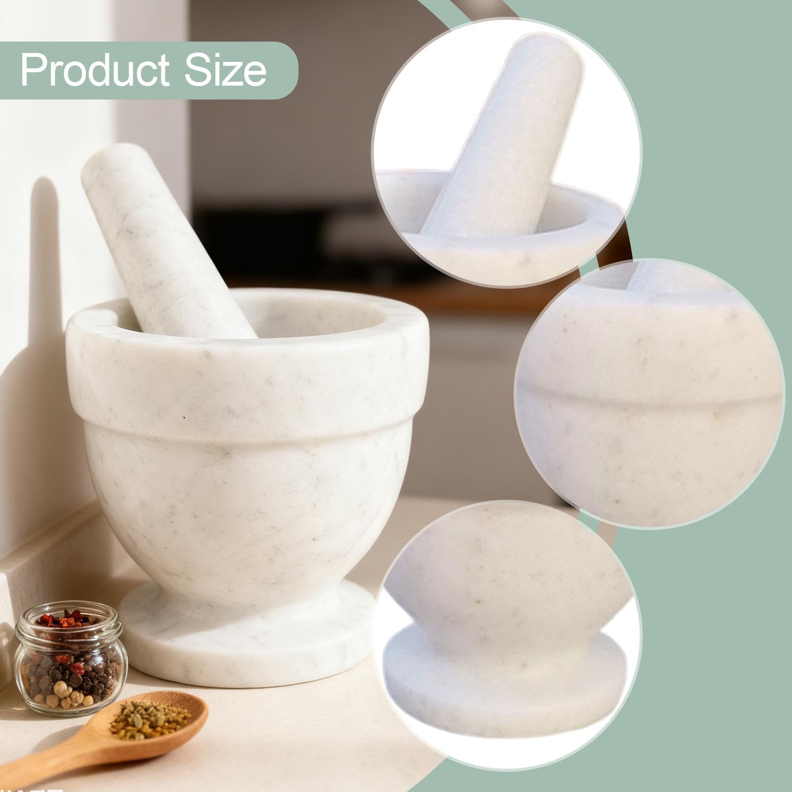 Sharplace und Stößel-Set, manuelle Knoblauchpresse, Wiederverwendbare Knoblauch-Mahlschüssel, zum Mahlen von Gewürzen zum Würzen, Kochen, Küche, Zuhause