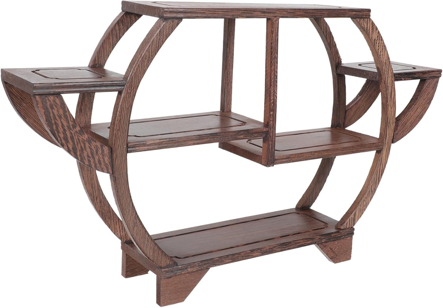 Artistic Chicken Wing Wood Curio Display Stand Desktop Ornament Rack for Home Decor Vintage Style Furniture Display Shelf for Living and Study