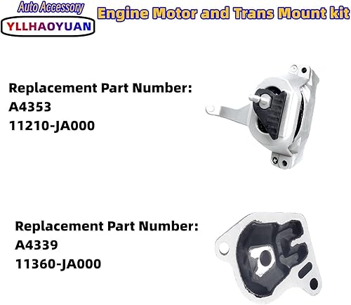 Miniatura 4 de Juego de 4 soportes de motor compatibles con Nissan Altima 2.5L A4350 A4353 A4340 A4339 2007 2008 2009 2010 2011 2011 2012 2013 2014 2015 2016 2017