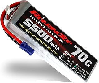 RoaringTop LiPo Battery Pack 70C 5500mAh 6S 22.2V with EC5 Plug for RC Car Boat Truck Heli Airplane