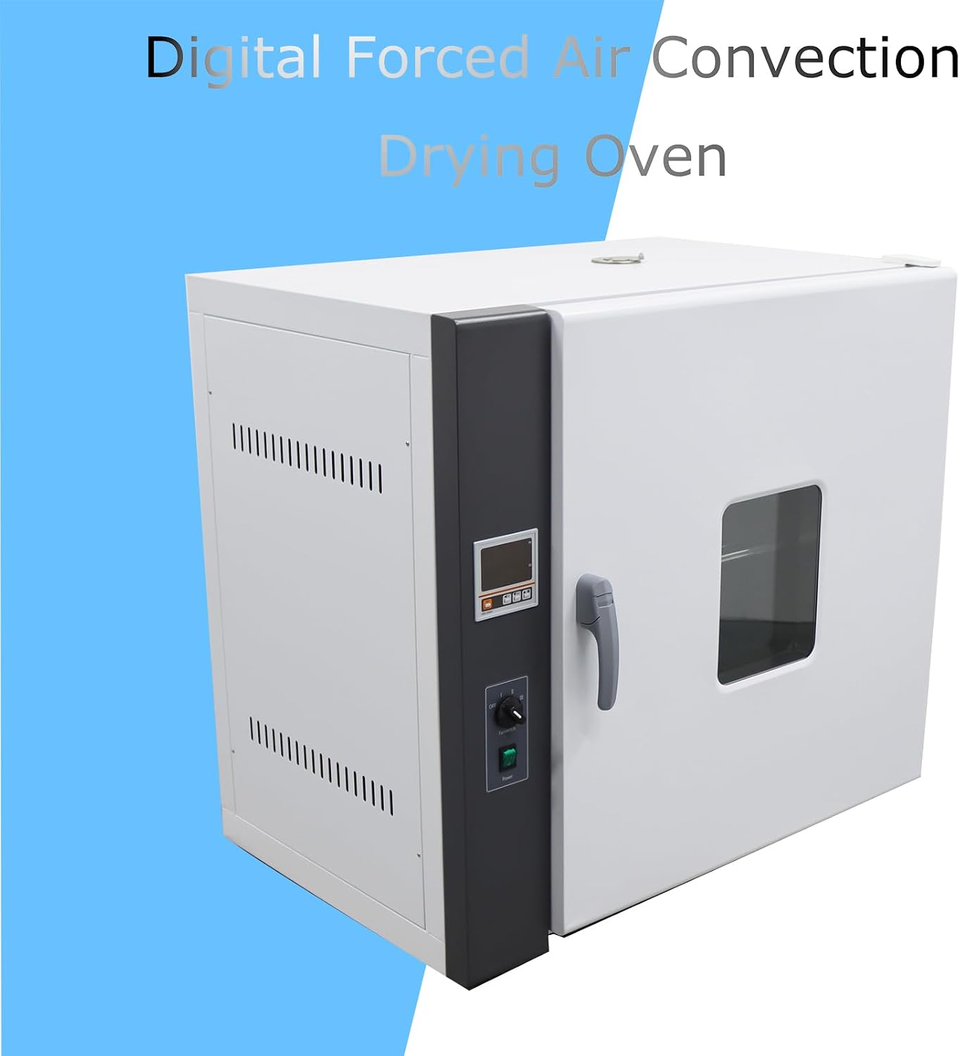 Digital Forced Air Convection Drying Oven 13x18x18 Inch Chamber Temperature Control 70L Capacity Heating Oven with Adjustable Fan for Lab and Industrial 110V