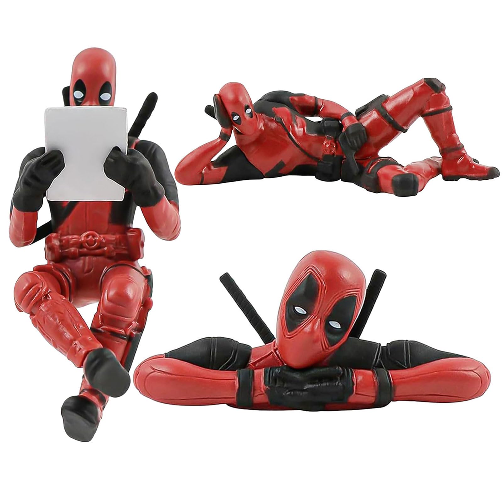 3 Piezas Deadpool Anime Decoración de Coche, Divertido Anime Deadpool Figura Accesorios de decoración, decoración Interior del Coche, Deadpool Anime, Deadpool Regalo para Hombres