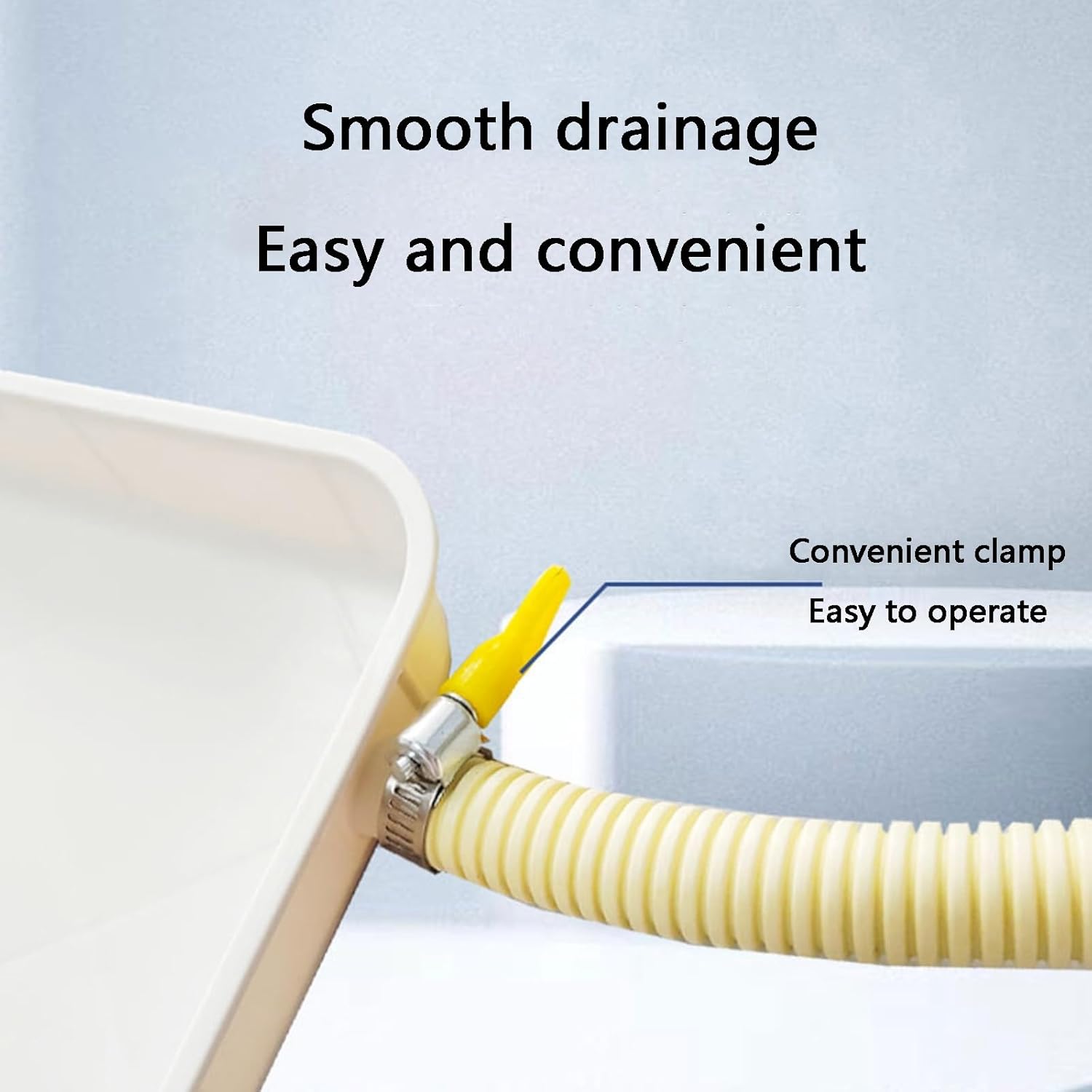 Large Portable AC Drain Pan, Durable Drip Pan for Indoor/Outdoor Split AC Units, Grid Design with Drain Pipe, Firm & Stable, Essential Accessory for Efficient Drainage